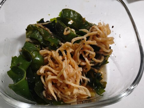 切り干し大根とピーマンのわかめ和え